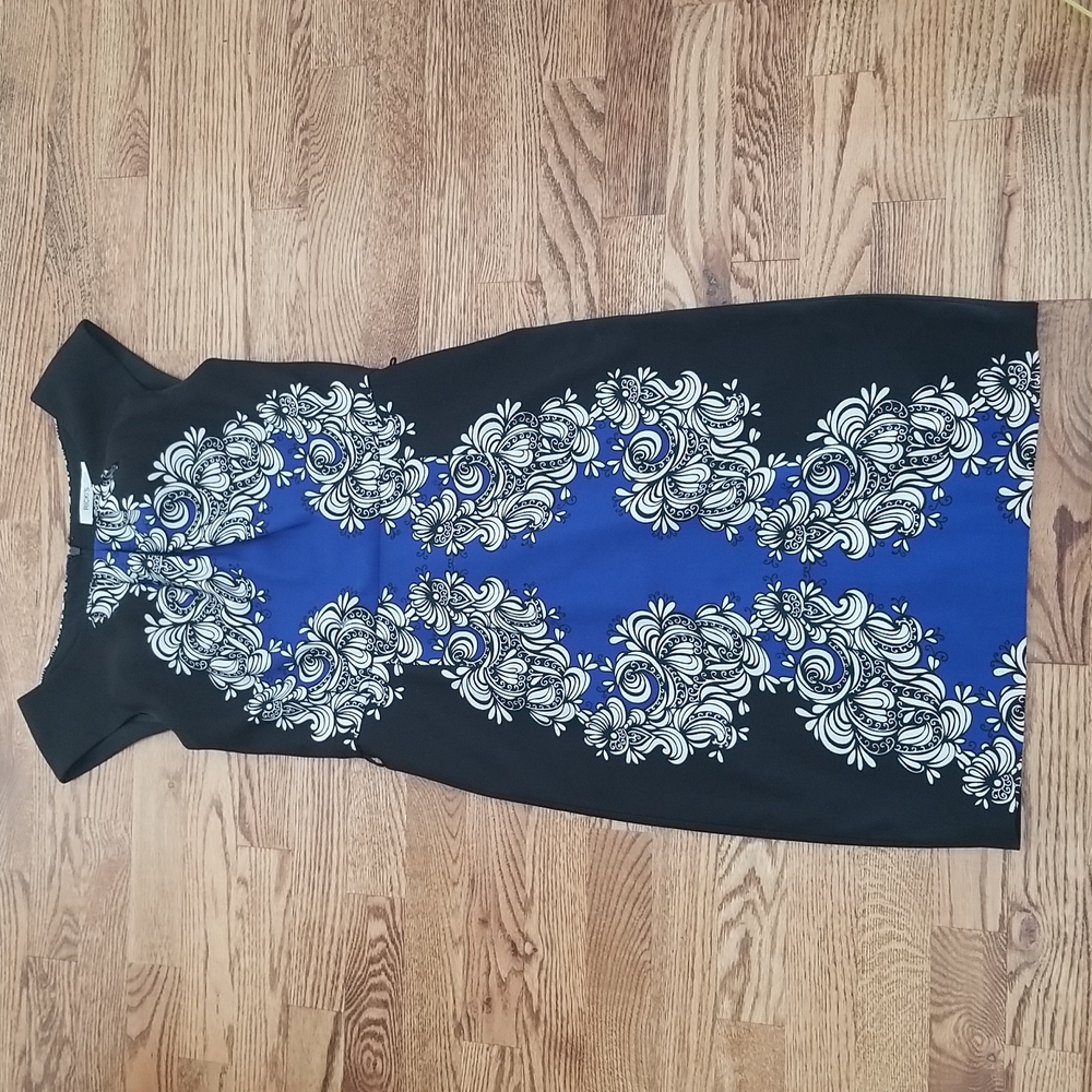 (4) Ricki's Victorian Print Fitted and Elegant Midi Dress Formal Office Workwear - Picture 4 of 8